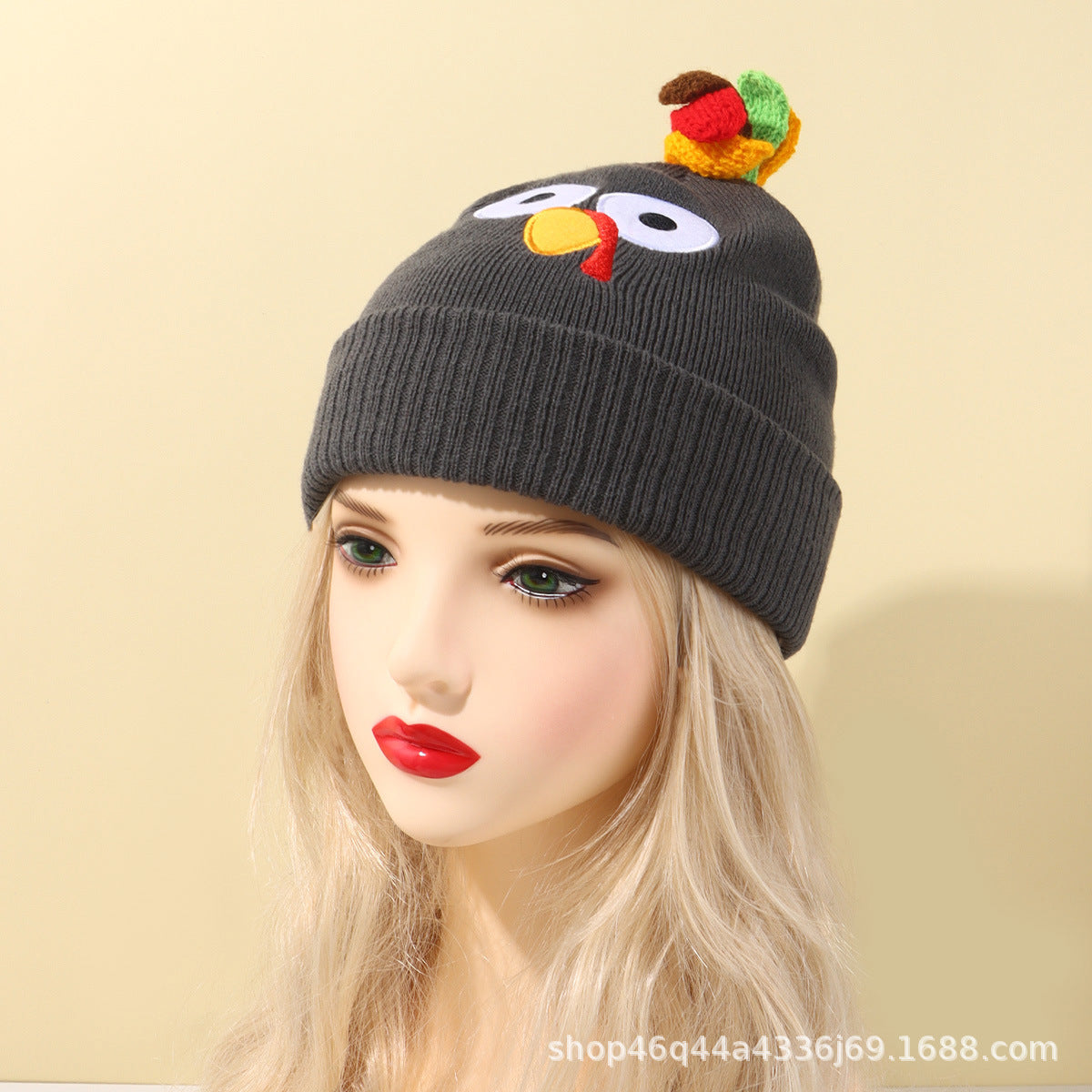Wholesale Thanksgiving Children' s Turkey Knitted Hat